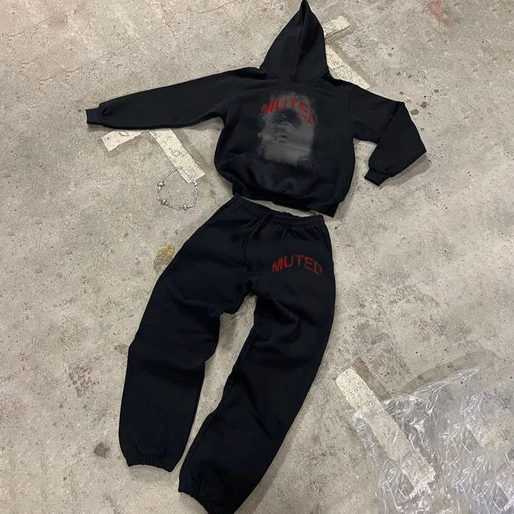 Muted Graphic Hoodie & Sweatpants Co-Ord Hoodie Sets
