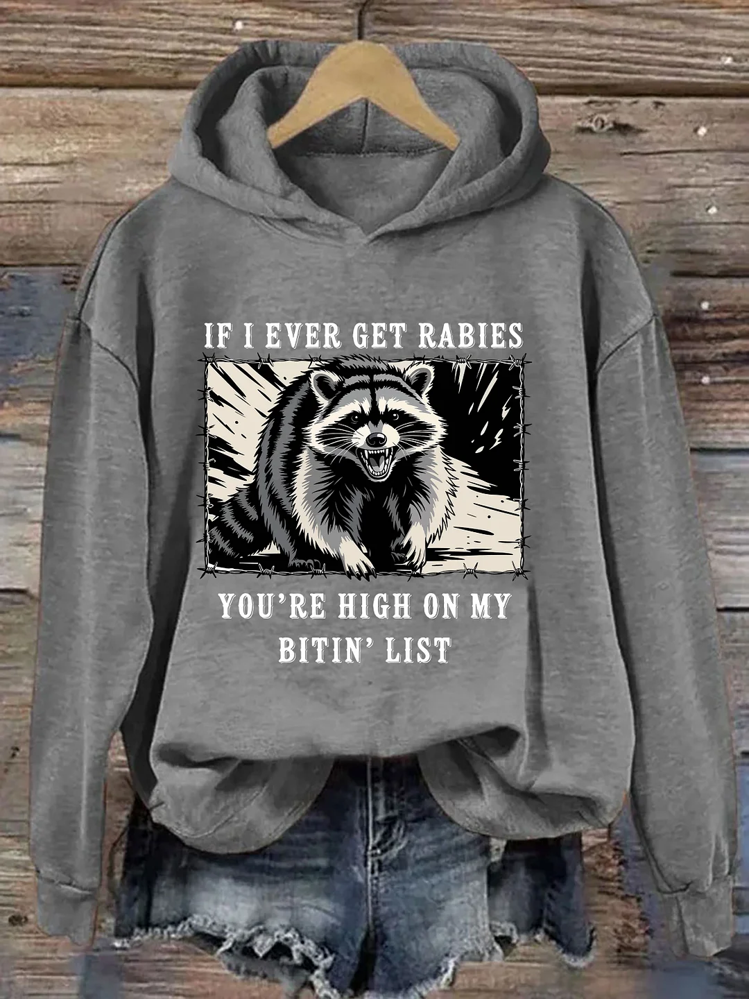 Raccoon Rabies Warning Hoodie