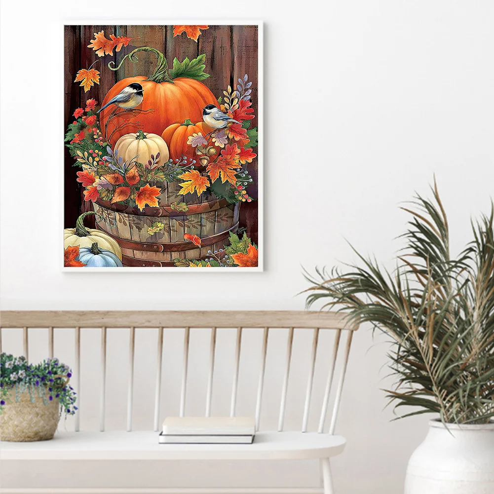 Full Round Diamond Painting 40*50cm - Pumpkin Bird