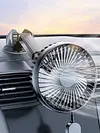 12V/24V Car Cooling Fan USB Suction Cup Windshield Desk Fan 3 Speeds Auto Cooler