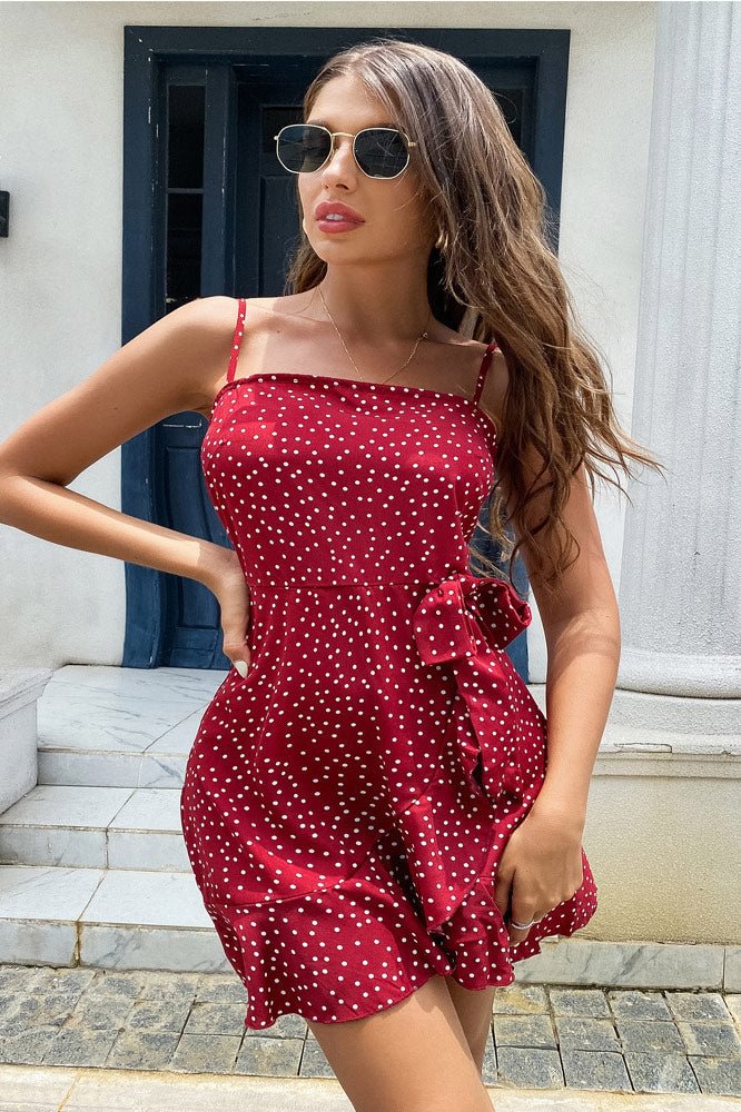 Red Mini Spaghetti Straps Party Homecoming Dress - Shop Trendy Women's Clothing | LoverChic