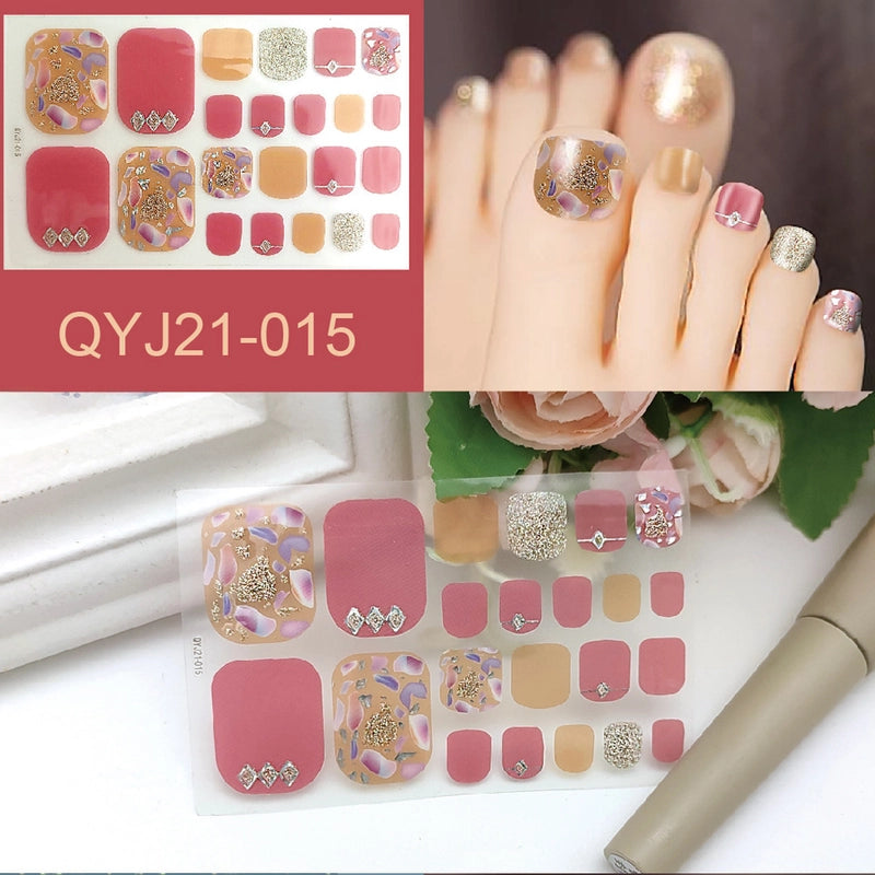 Explosions Foot Nail Stickers Summer Toenail Stickers Bronzing Imitation Diamond Nail Stickers Waterproof Foot Stickers