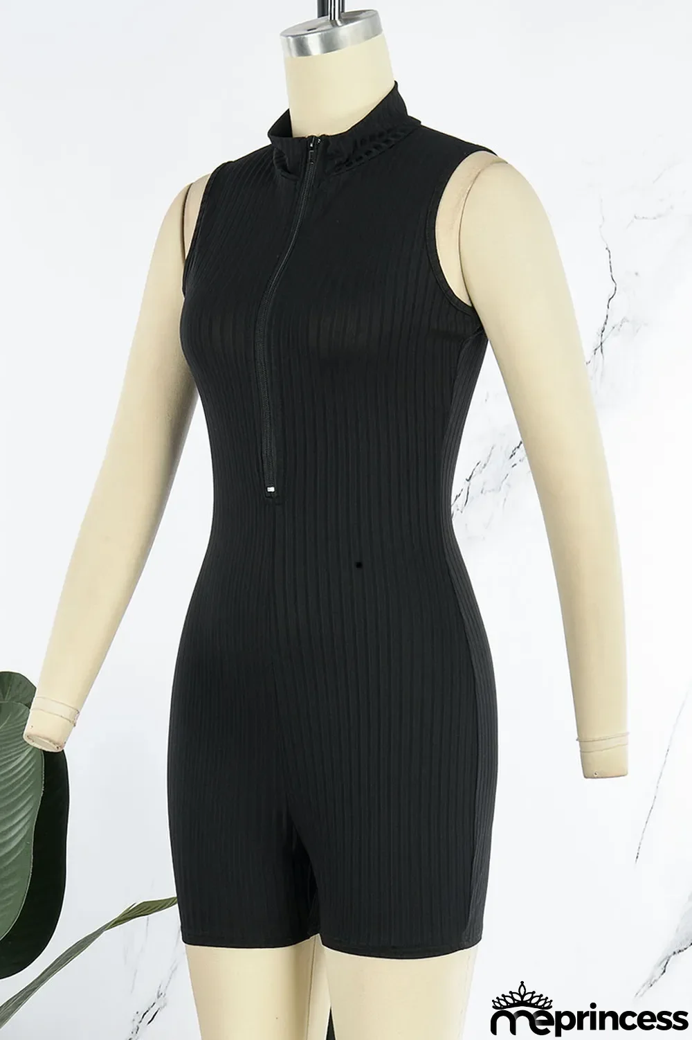 Pink Casual Solid Patchwork Zipper Collar Skinny Jumpsuits