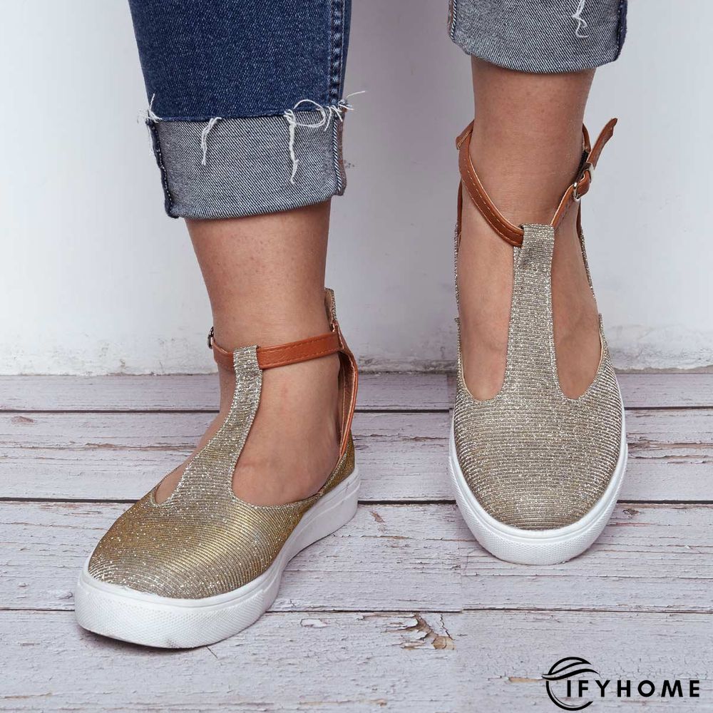 Summer Sandals Round Toe Shoes with Adjustable Buckle | IFYHOME