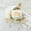 10PCS Wedding Catering Bridal Groom Guests Champagne Red Corsage Wrist Artificial Flower Bouquets