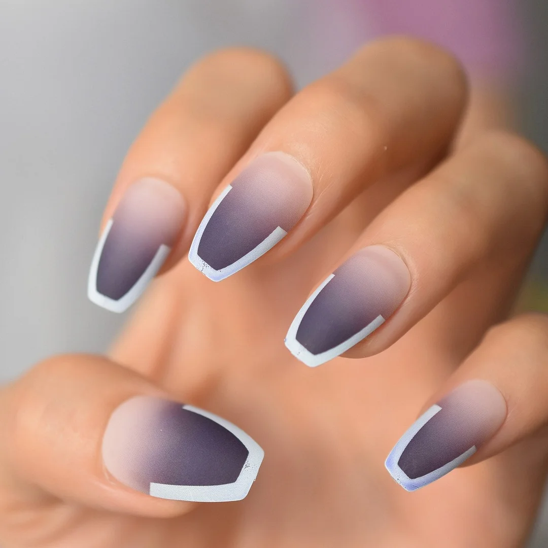 Slim Square Fake Nails Matte Rose Red with Metallic Moo Medium Size Frosted Artificial Acrylic Nail Art Tips with Glue sticker-Nail Inspo