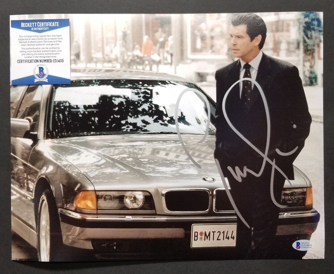 PIERCE BROSNAN Signed Autographed JAMES BOND 007 11X14 Photo Poster painting. BAS BECKETT