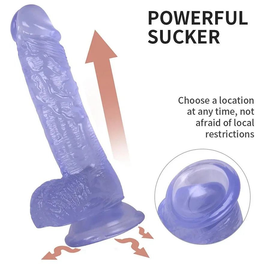 Flexible Waterproof Erotic Simulation Dildo with Soft Touch for Women