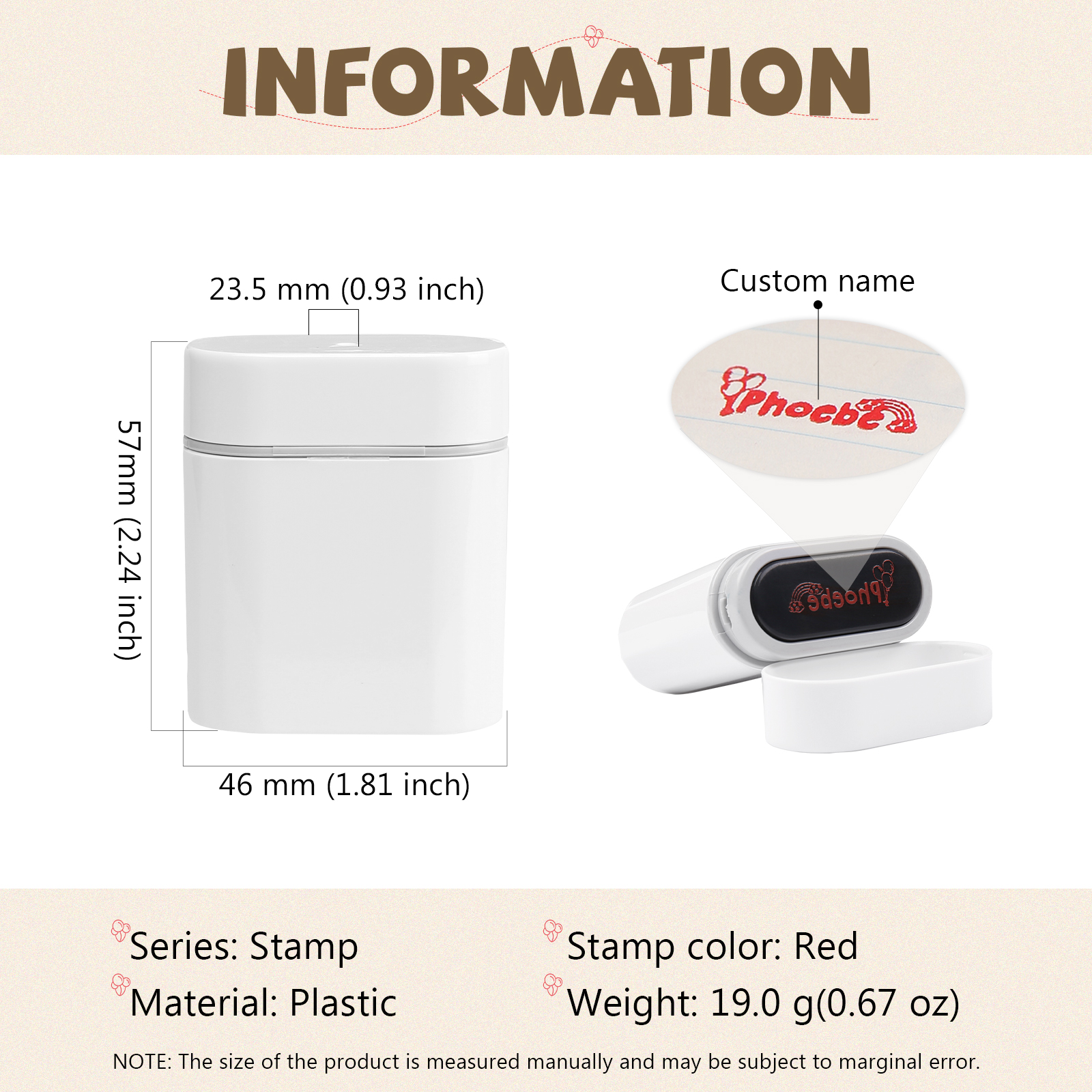 Timbro con nome personalizzato ragazzo regalo per studente scuola insegnante su libro/vestito