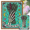 Halloween Skull Tarot Cards-11CT Stamped Cross Stitch 50*65cm/19.69*25.59in(Big Size) tapestrymarket