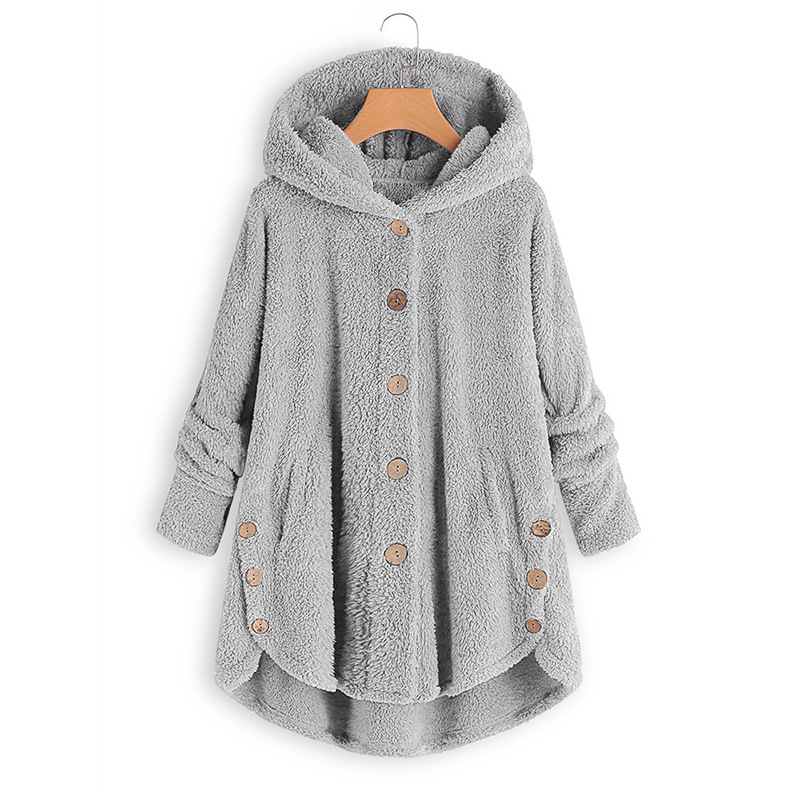 Leopard Print Fleece Hooded Coat wearshes