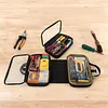 Roll Up Tool Bag with 3 Clear Window Cases Detachable Oxford Fabric Tri-fold Tool Bag Organizer Ideal for Crafts DIY Repair Men