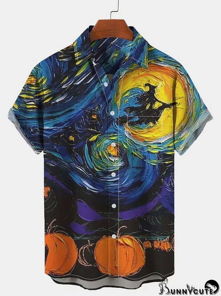 Halloween Print Men'S Shirt