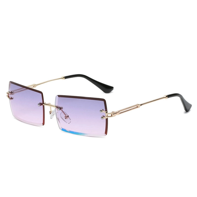 Sweet Color Block Ac Square Pearl Frameless Women’s Sunglasses
