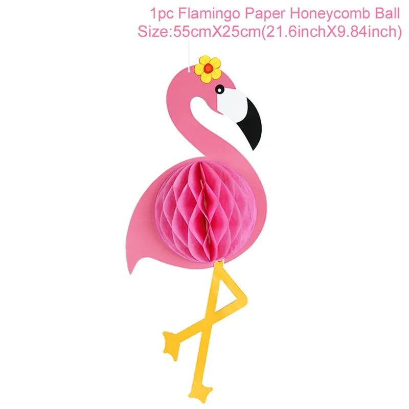 Hawaiian Party Decorations Palm Leaves Bunting Banner Luau Flamingo Summer Tropical Party Decoration Jungle Safari Party Ballons