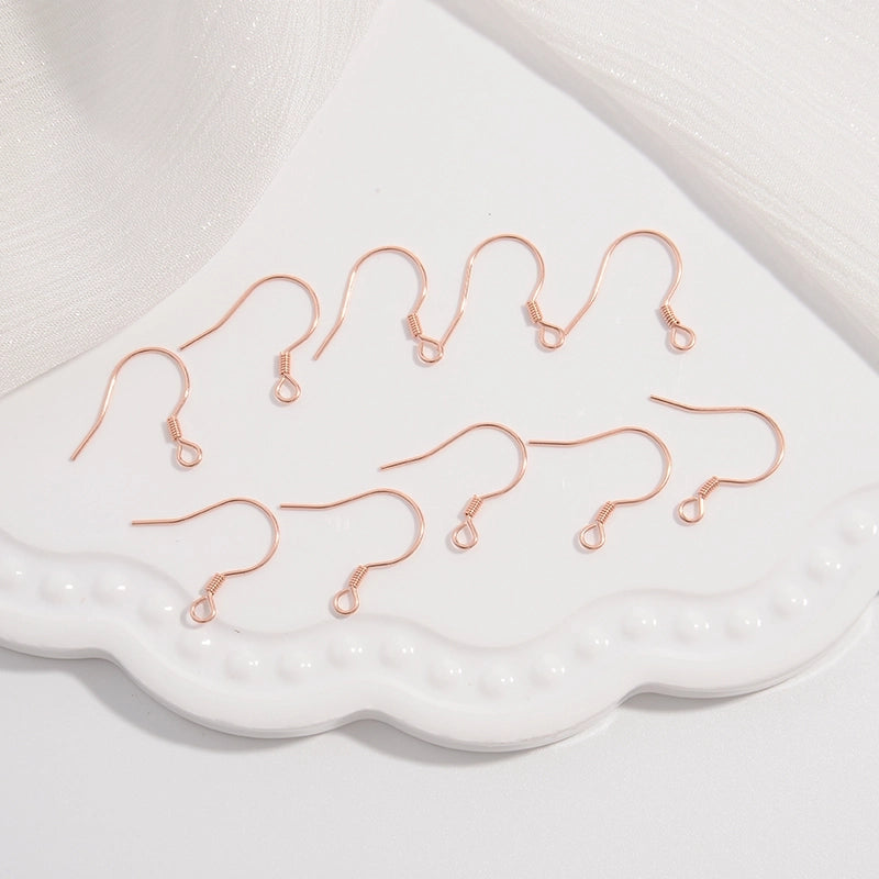 1 Pair 925 Sterling Silver 22K Gold Plated Rose Gold Plated Rhodium Plated Geometric Hook Earring Findings Jewelry Accessories