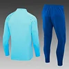 2023/2024 Olympique de Marseille Half-Pull Training Suit Light Blue Football Jersey