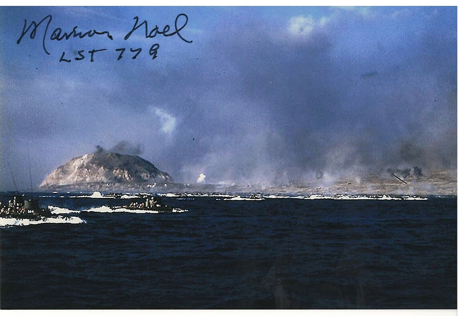 MARION NOEL LST 779 US NAVY IWO JIMA & OKINAWA VETERAN RARE SIGNED Photo Poster painting