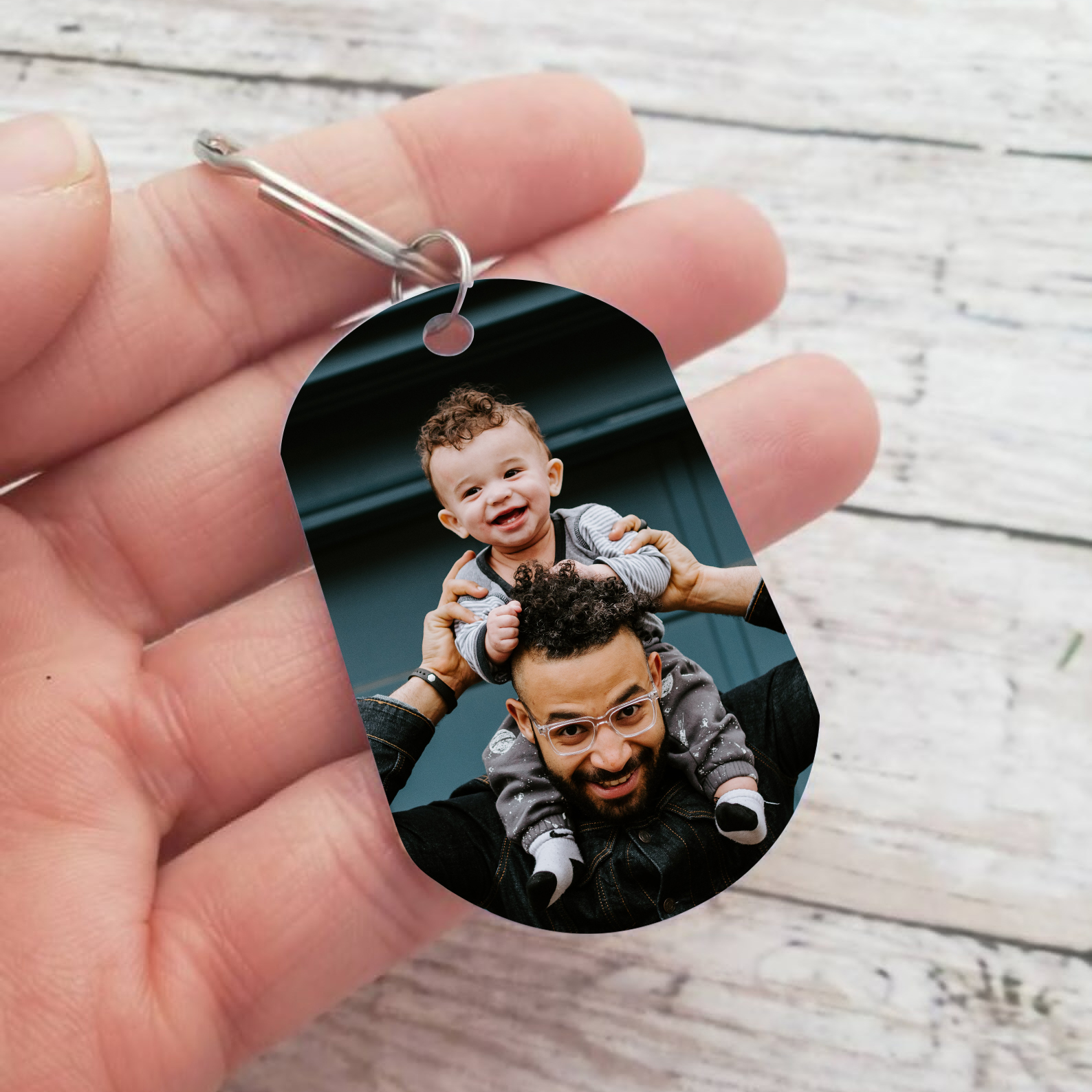 2 Names - Personalised Dad Keychain Custom Name & Photo Keychain Father's Day Gifts-Jessemade AU