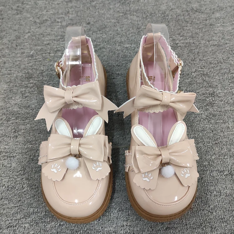3 Colors Bunny Bow Lolita Pastel Shoes SP16442