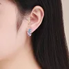 925 Sterling Silver  Colorful Zircon Inlaid Stud Earrings 