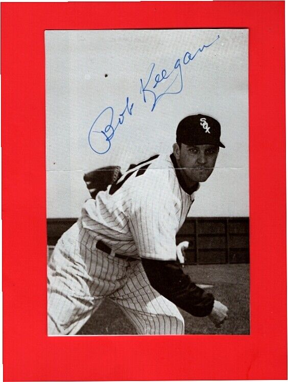 1957 BOB KEEGAN-CHICAGO WHITE SOX AUTOGRAPHED 4X6 BOOK Photo Poster painting-(d.2001)