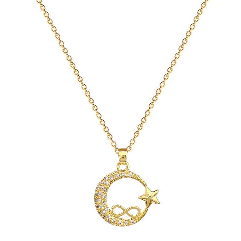 Moon Geometric Stainless Steel Stainless Steel Necklaces