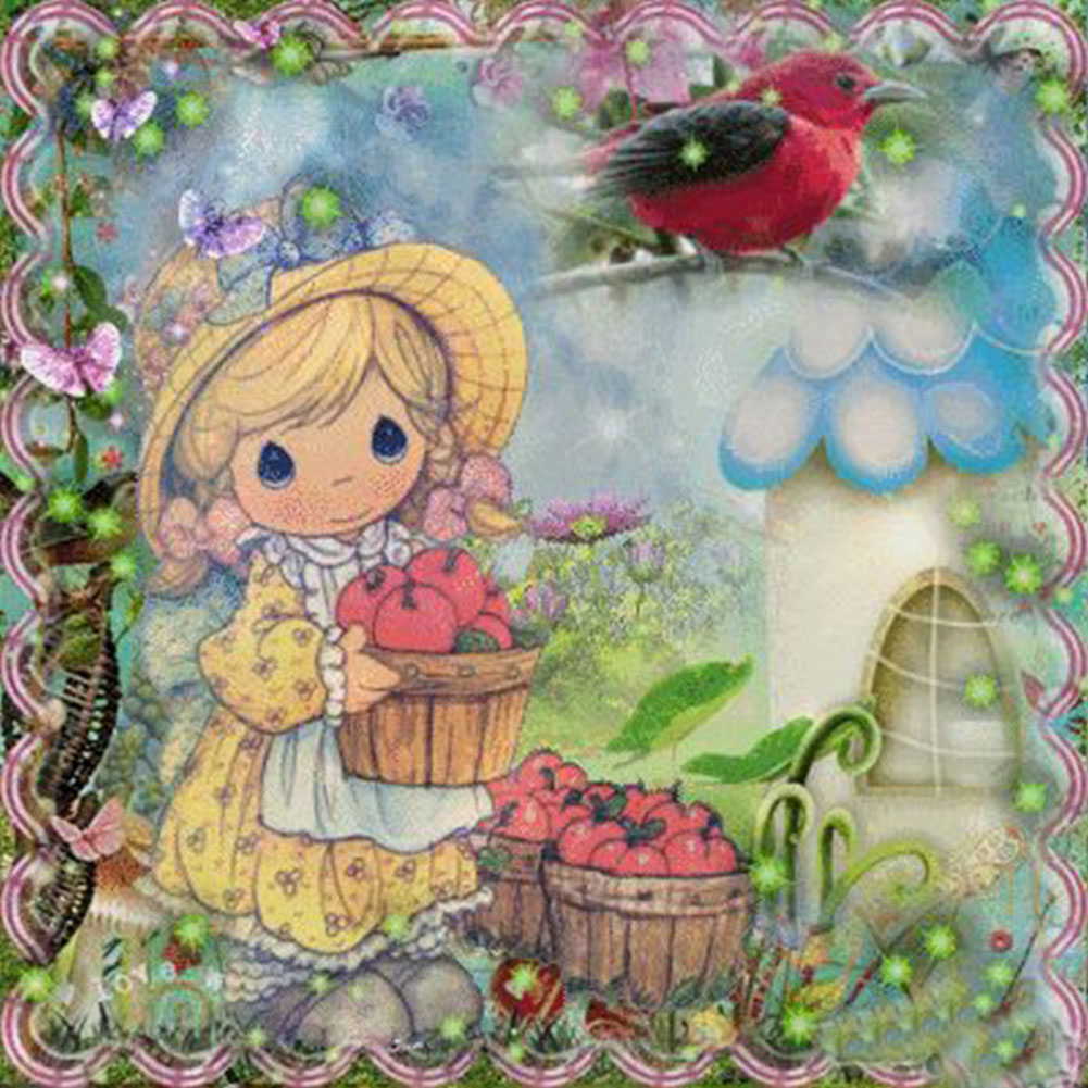 

Little Girl Picking Fruit - Square Drill Diamond Painting - 40*40CM, 501 Original