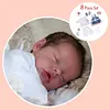 [Heartbeat Doll]17'' Handmade Real Lifelike Heida Sleeping Reborn Baby Doll Girl with Hand-rooted Black Hair - RBBI-Myrebornbabydoll&reg; Myrebornbabydoll&reg;