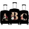 Stretch Printed Suitcase Cover Washable Luggage Protector Fits 18-32 Inch Luggage Letter pattern