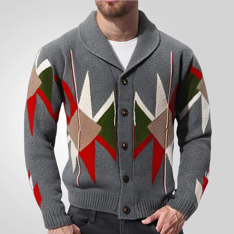 Sukestyle Lapel Thickened Knitted Jacket Sweater