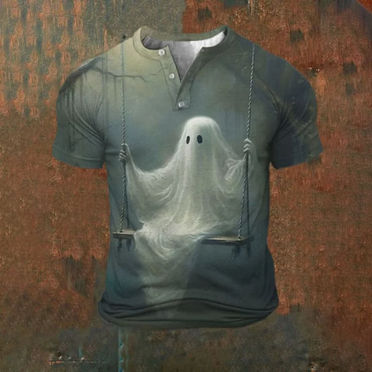 Broswear Retro Ghost Henley Shirt