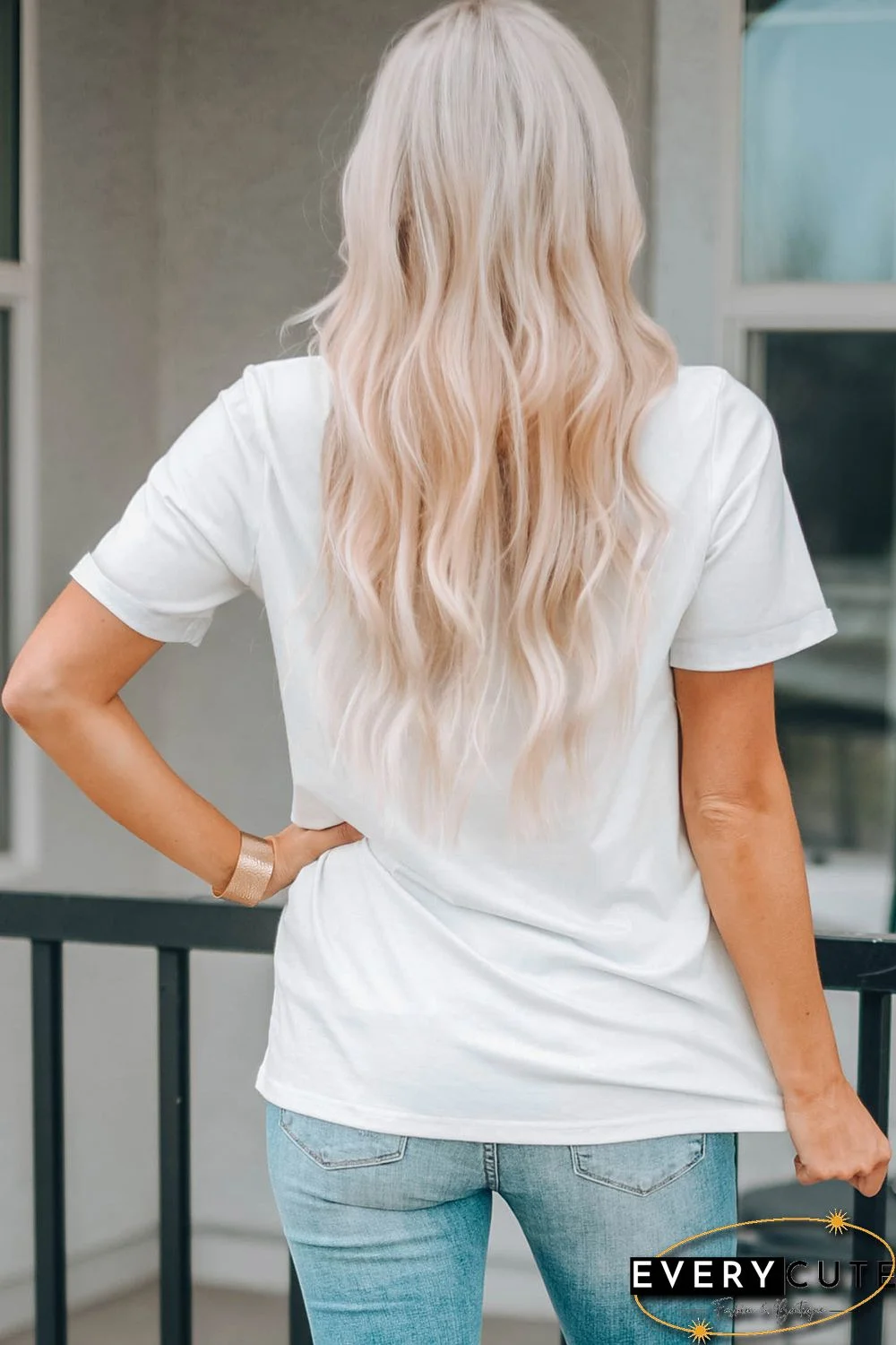 White Leopard Heart Pattern Print Valentines T Shirt