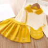 Kid Baby Girls Autumn College Knitted Sweater 3 Pcs Sets