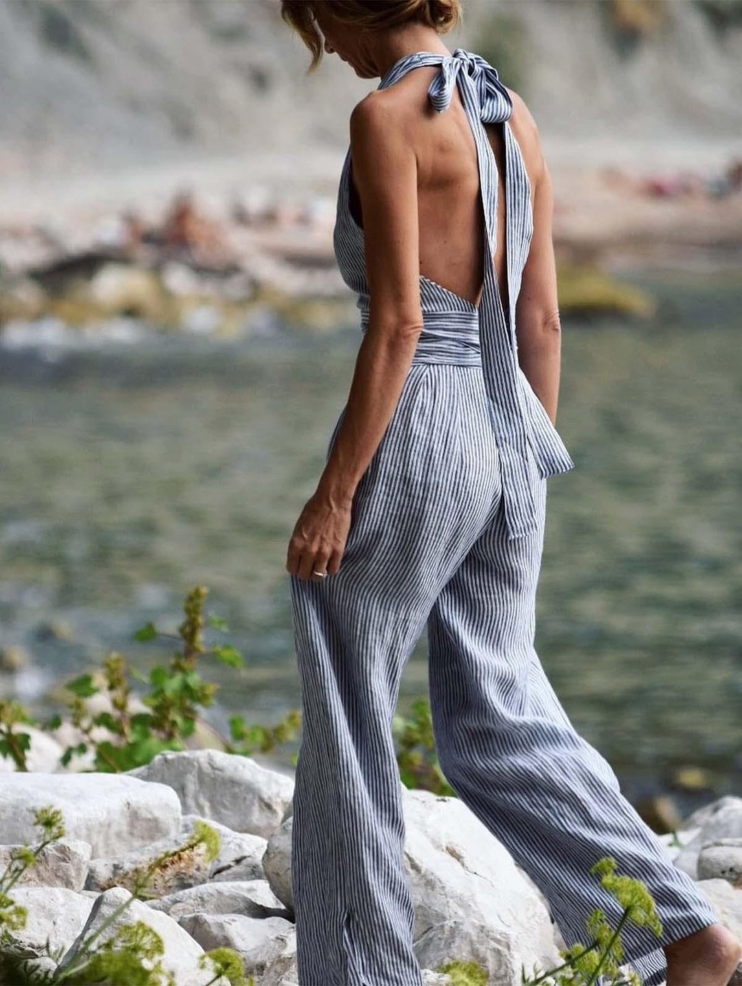 Elegant Gingham Jumpsuit