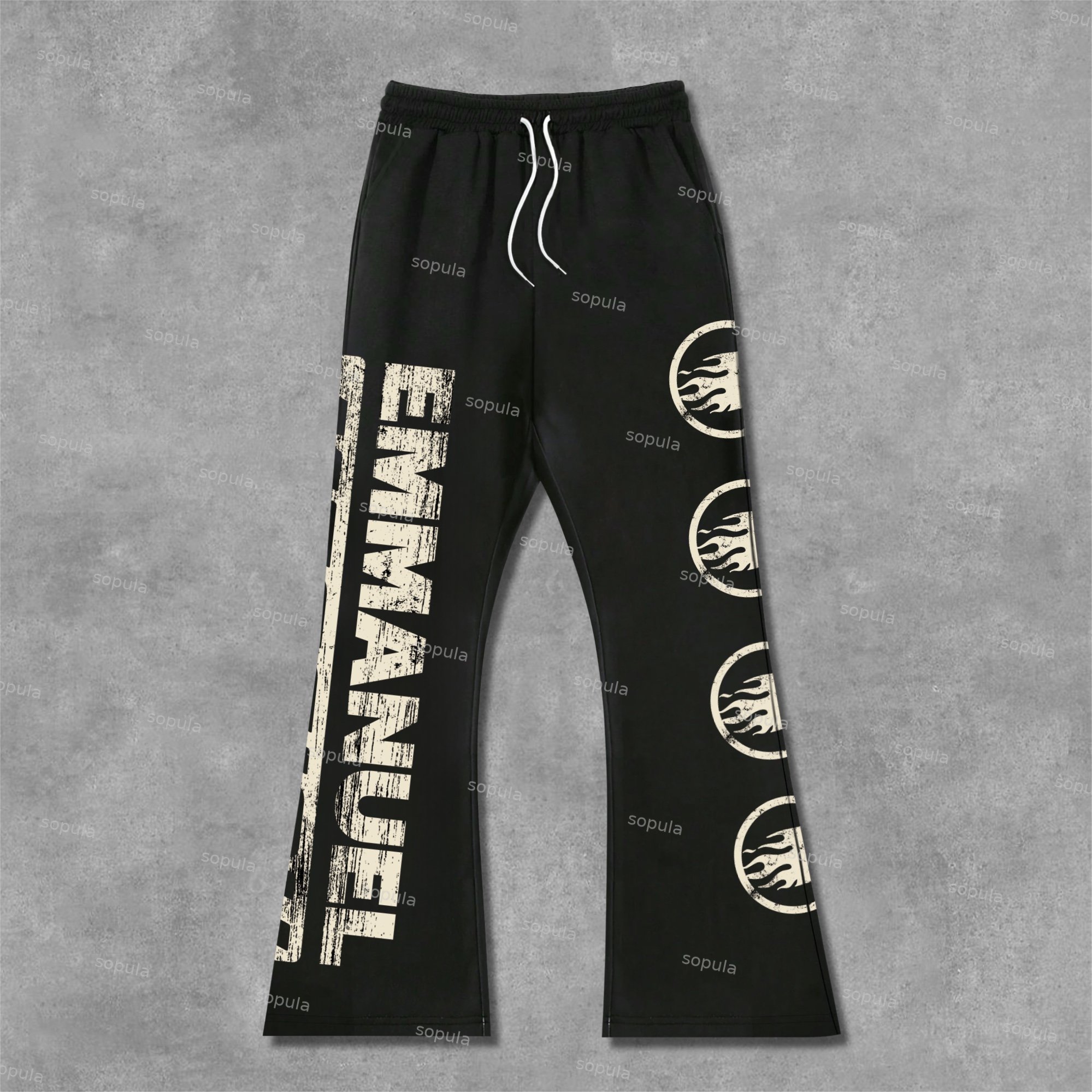 Sopula Emmanuel Messiah Vintage Graphics Flared Sweatpants - Sopula｜Premium Graphic Tees & Graphic Clothing