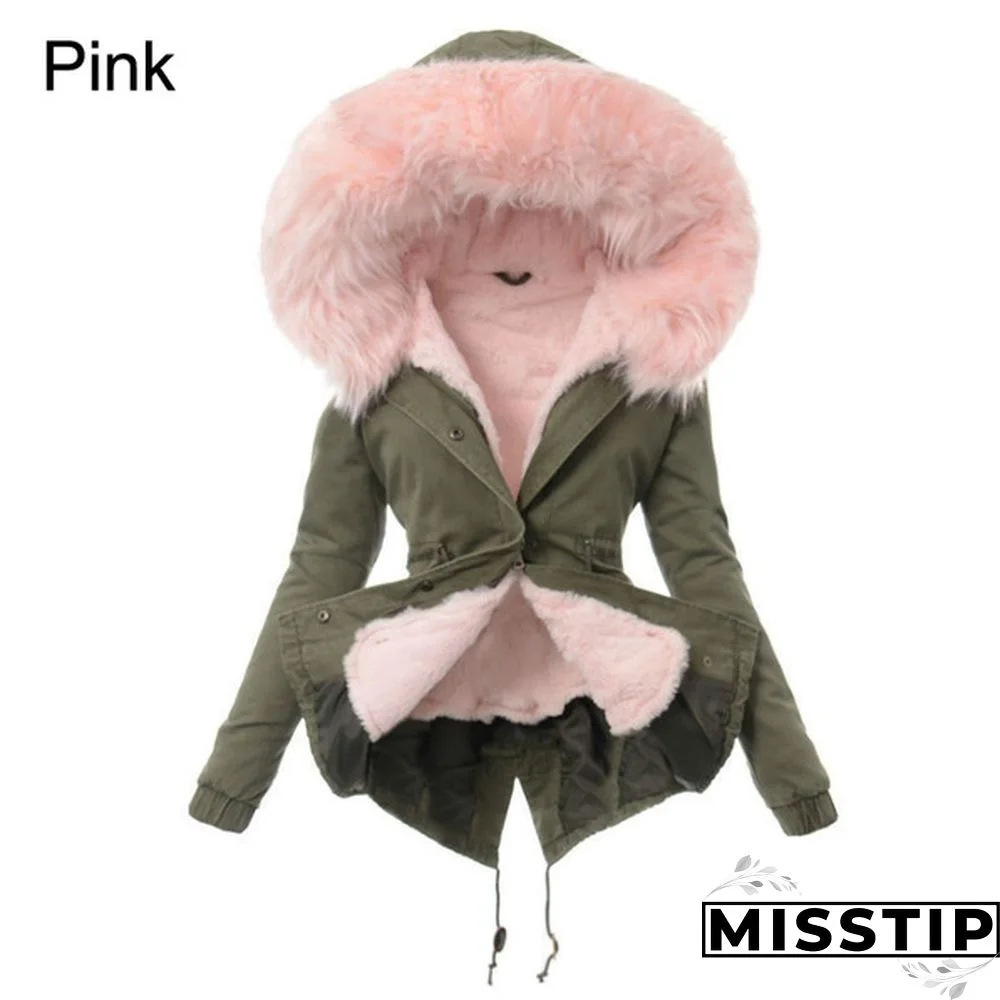 Women's Fashion Faux Fur Hooded Long Coat Winter Warm Fleece Thicken Parka Jacket Outwear Plus Size