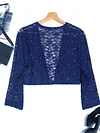 Fashionable Solid Color Lace Cardigan Top - Delicate Open Front, Sheer Three-Quarter Sleeves, Perfect for Everyday Chic Style - A Feminine & Lightweight Wardrobe Staple for Women