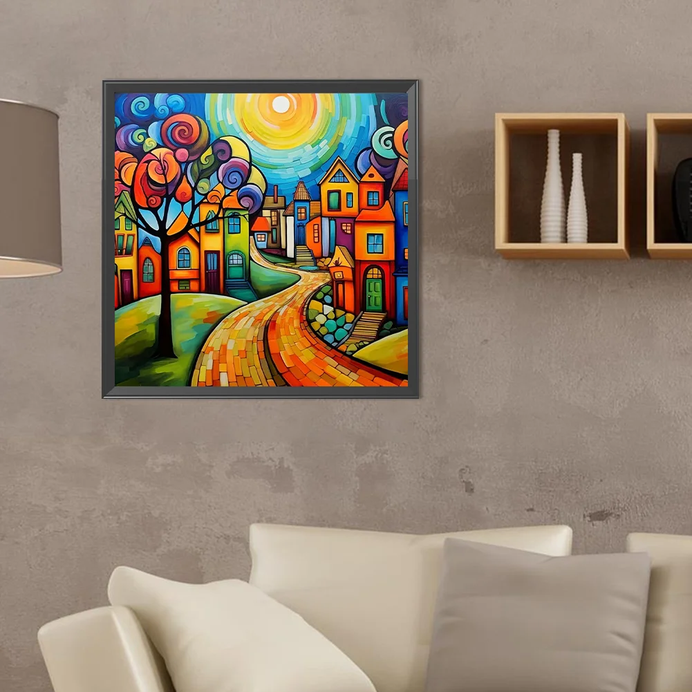 Diamond Painting - Full Round Drill - Colorful House(Canvas|40*40cm)