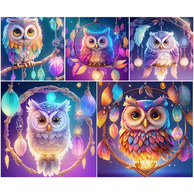 Dreamcatcher Colorful Owl Diamond Painting – I Love DIY Art