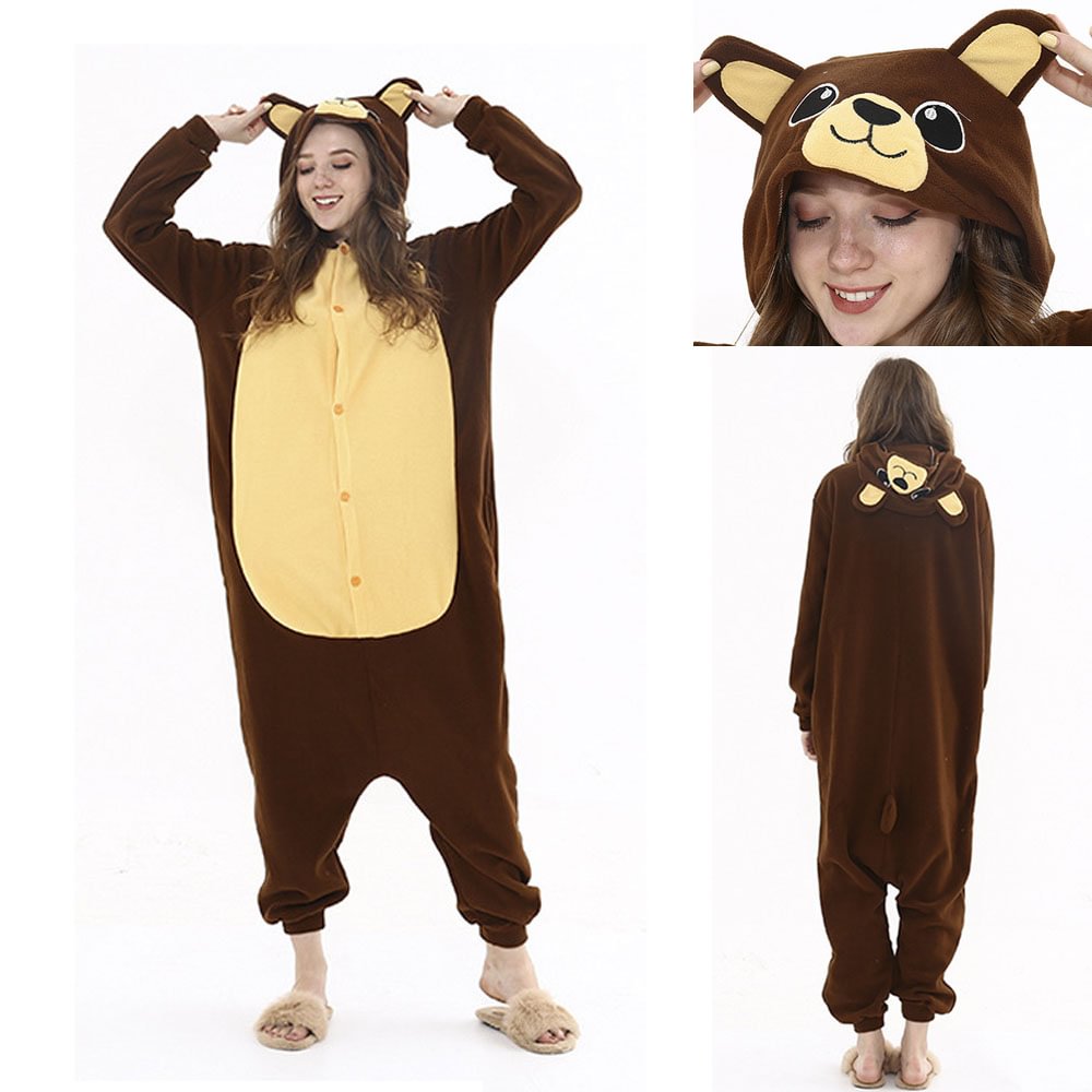 Brown bear Kigurumi Animal Onesies Pajamas For Adult Pajamas-Pajamasbuy