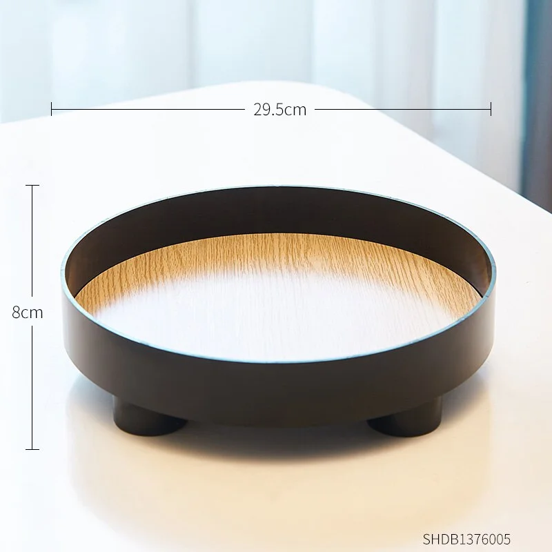 INS Round Storage Tray Minimalism Storage Box Jewelry Organizer Wood Modern Home Decor Living Room Bedroom Decor Accessories