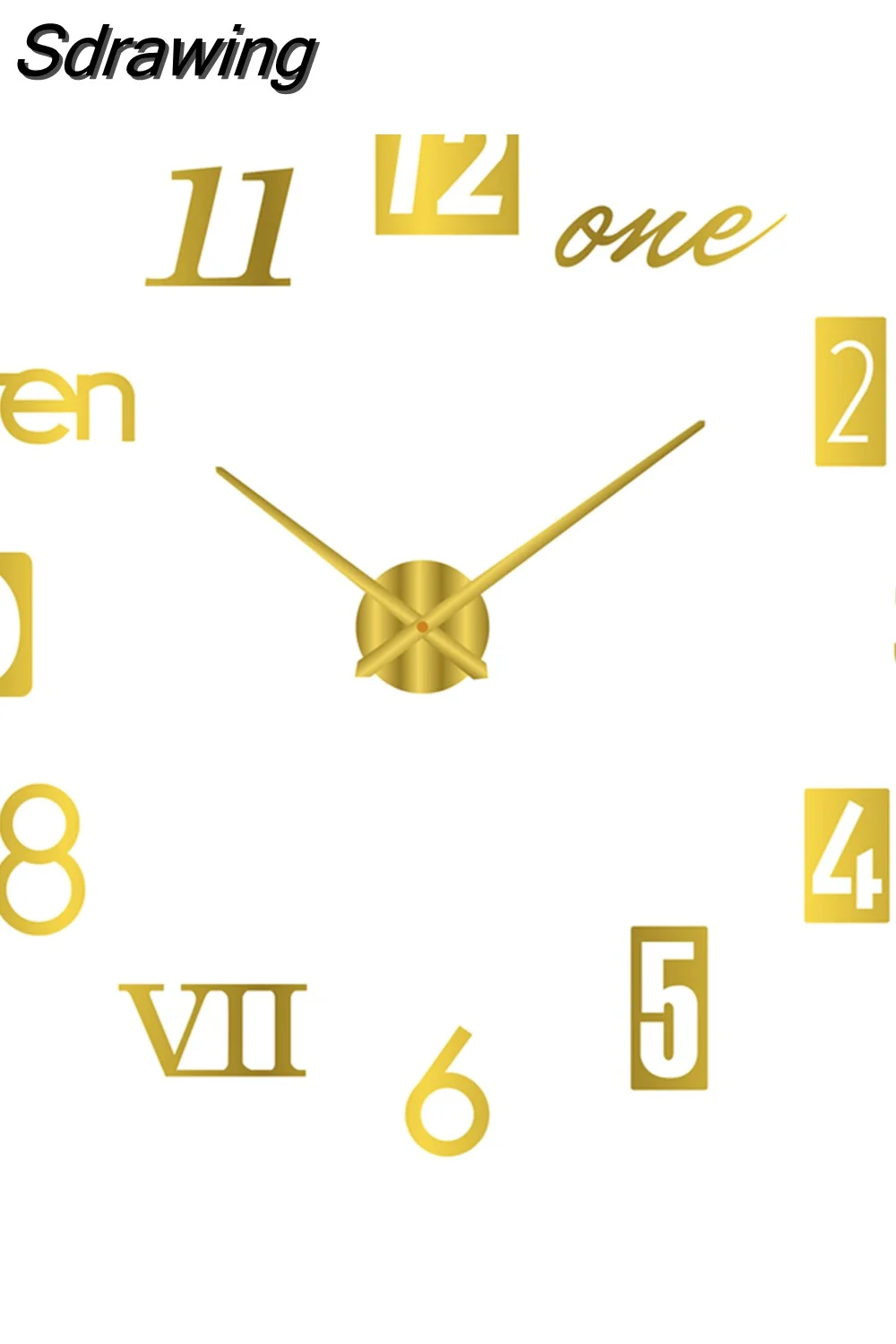 Sdrawing Wall Clock Luminous Frameless Wall Clocks DIY Digital Clock Wall Stickers Silent Clock for Home Living Room Office Wall Decor