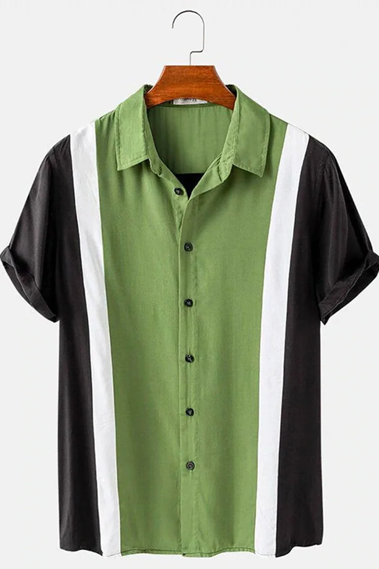 Tiboyz Tricolor Colorblock Short Sleeve Shirt