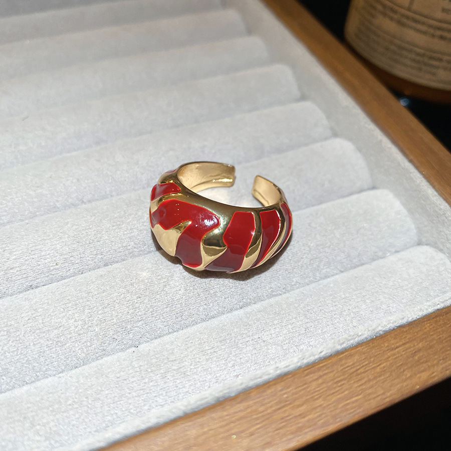 European and American style irregular textured open ring fashionable and versatile index finger ring light luxury and high-end women's jewelry