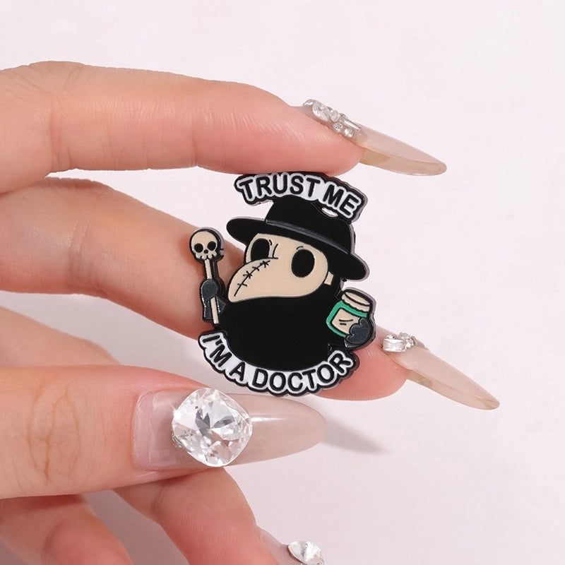 Cartoon Style Cute Pin Animal Letter Alloy Stamping Stoving Varnish Plating Unisex Badge Brooches Collar Pin