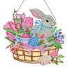 Diamond Painting Rabbit Basket Hanging Pendant With Light Strip
