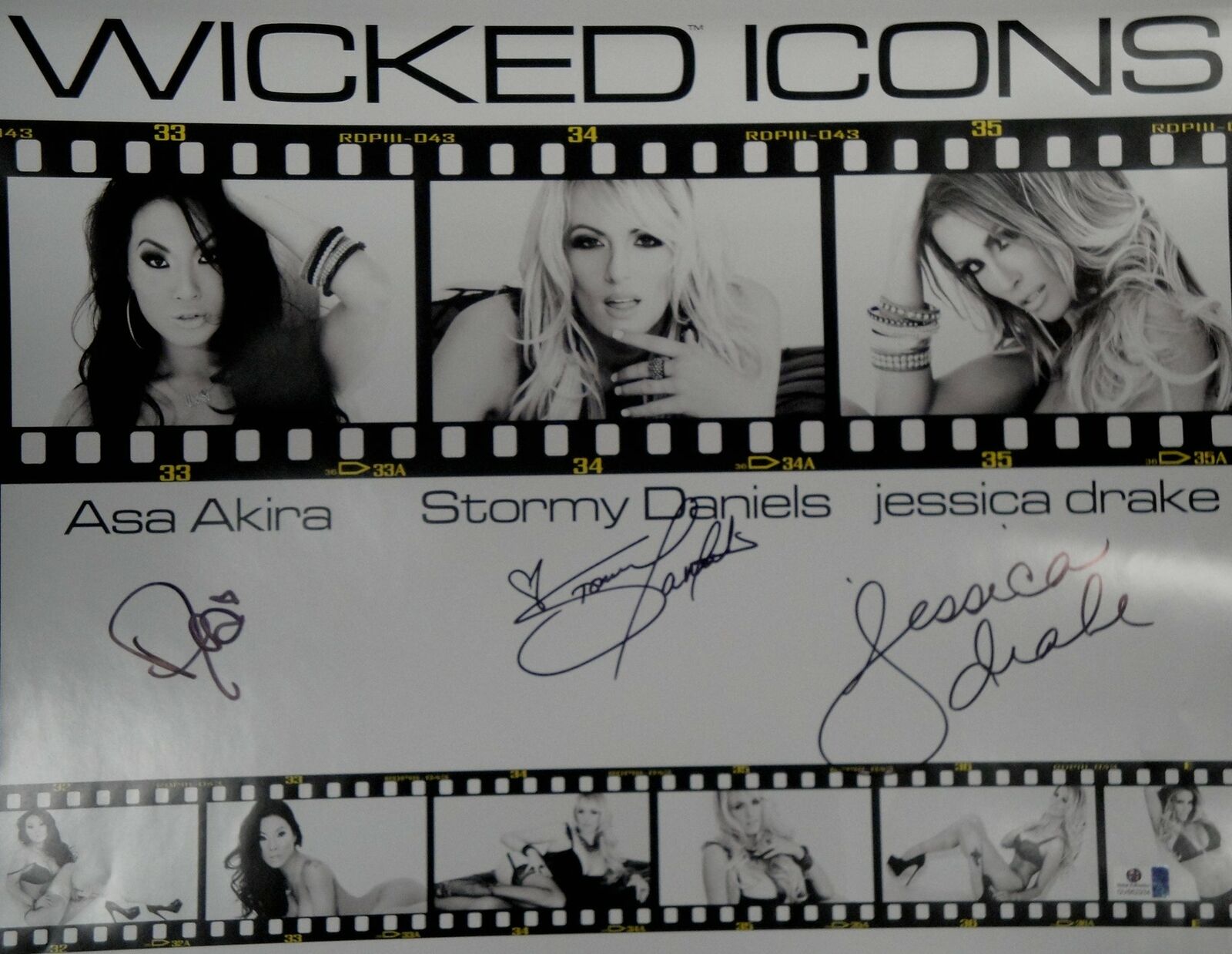 Asa Akira Stormy Daniels Jessica Drake Autographed 16X20 Photo Poster painting Wicked GV 862935