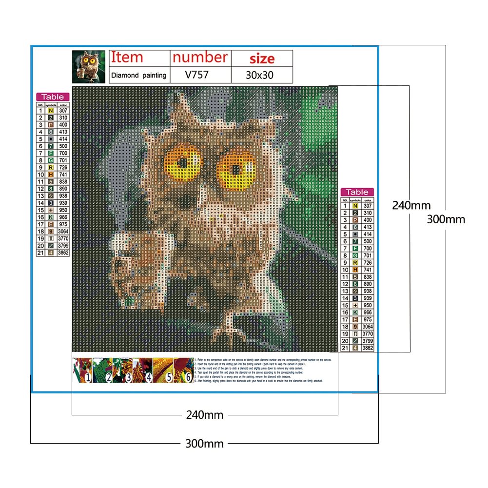 Diamond Painting - Full Round - Funny Owl