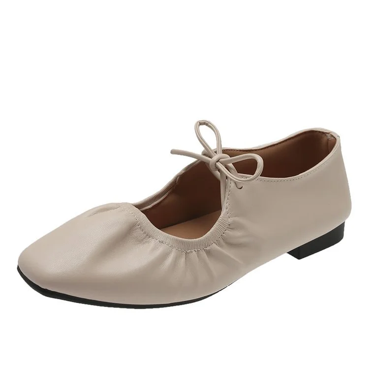 Yyvonne Women 2025 New Women's Shoes Spring Korean Plate Light Mouth Flat Bean Shoes Women's Style Lace Mary Jane Shoes